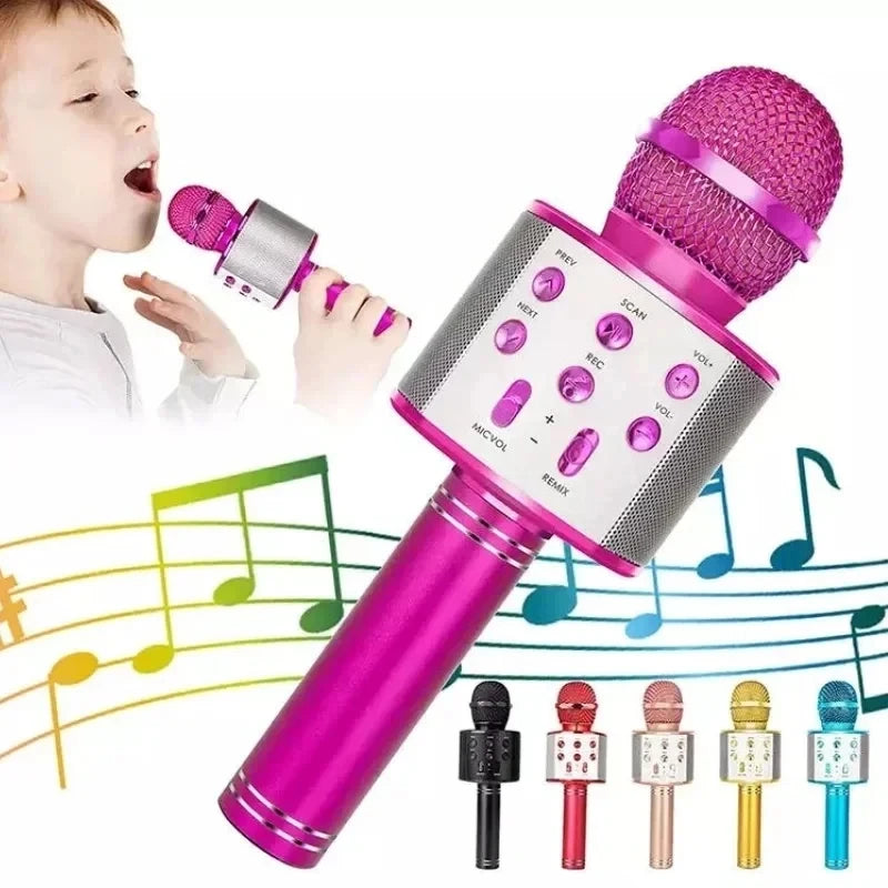 Wireless Karaoke Microphone with Bluetooth Speaker – Handheld USB Mic for Singing & Recording