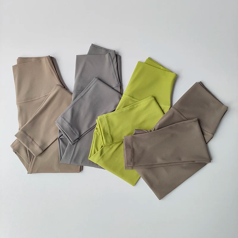 Seamless Yoga Pants for Women – Full-Length, Elastic Waist, Comfortable Nylon Fabric