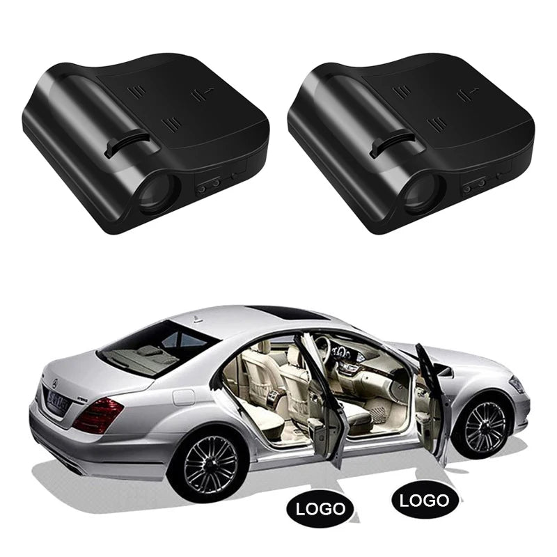 Wireless LED Car Door Logo Projector Lights – No-Drill Courtesy Ghost Shadow Lamps for All Vehicles
