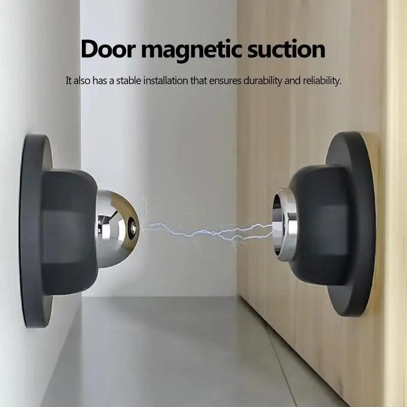 Magnetic Door Stopper – Rustproof Stainless Steel Holder with Strong Suction for Home & Office