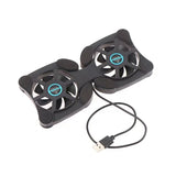 Base de refrigeración USB para ordenador portátil: soporte plegable con dos ventiladores para mejorar el flujo de aire