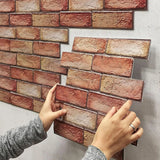 10PCS Self-Adhesive 3D Wall Panels – Waterproof Peel & Stick Brick Wallpaper for Bathroom & Fireplace