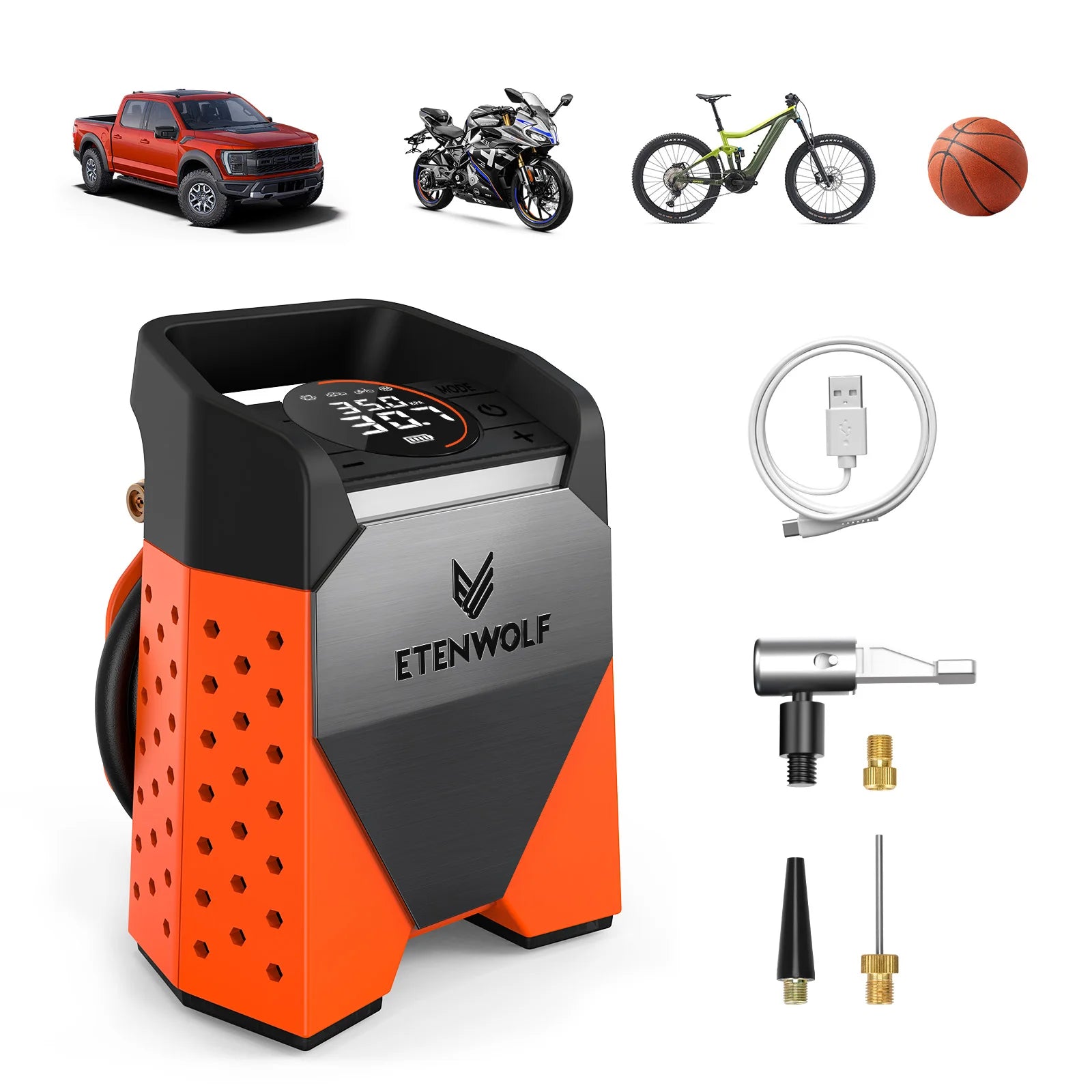 Heavy-Duty Electric Air Pump for Car and Bike Tires