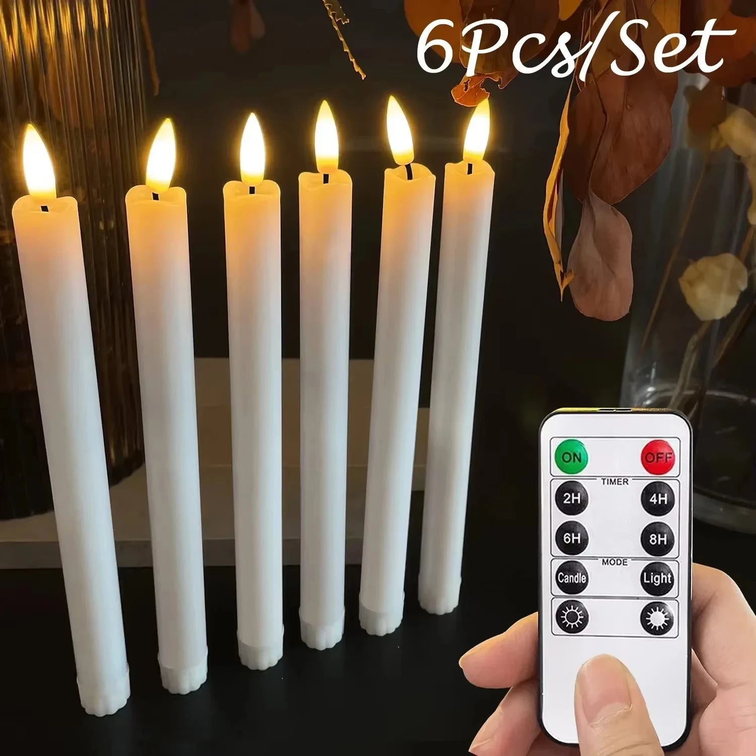 Flameless LED Taper Candles – Realistic Glow, Safe & Elegant Ambiance