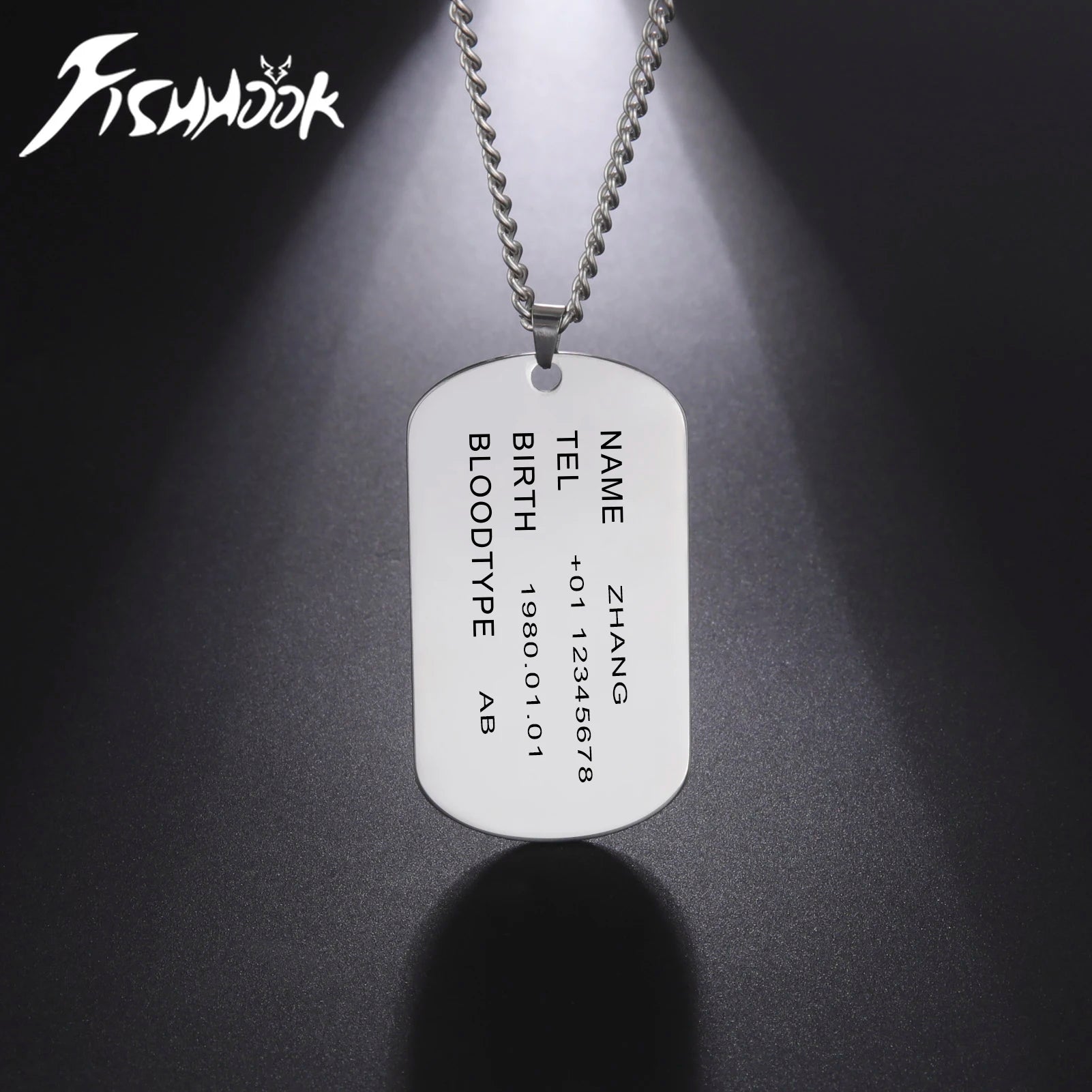Custom Military Dog Tag Necklace – Personalized Stainless Steel Soldier Name Chain