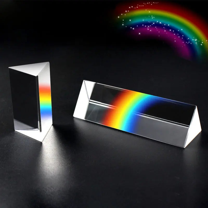 Optical Glass Triangular Prism for Light Experiments & Rainbow Photography