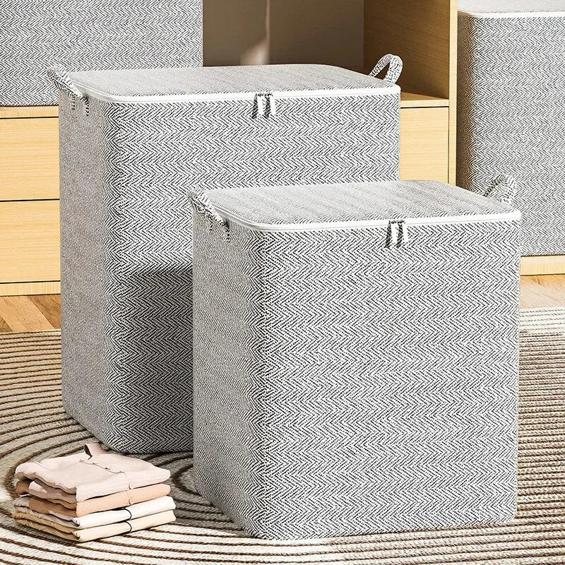Large Capacity Storage Bags – Zippered Non-Woven Organizers for Clothes & Toys