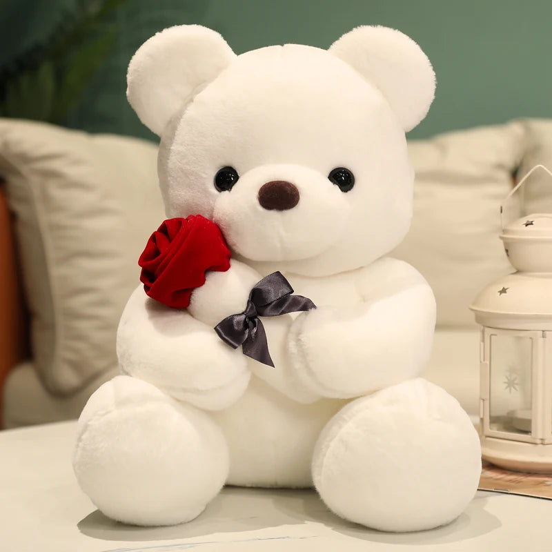 Rose Teddy Bear Plush - Romantic Stuffed Animal Gift for Valentine's Day