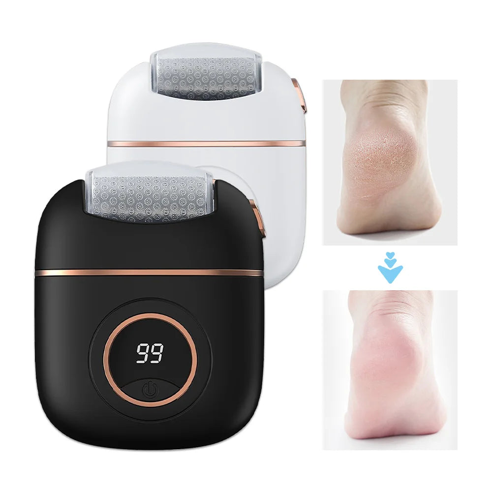 Rechargeable Electric Foot File – Professional Pedicure Tool with 3 Grinding Heads & LCD Display