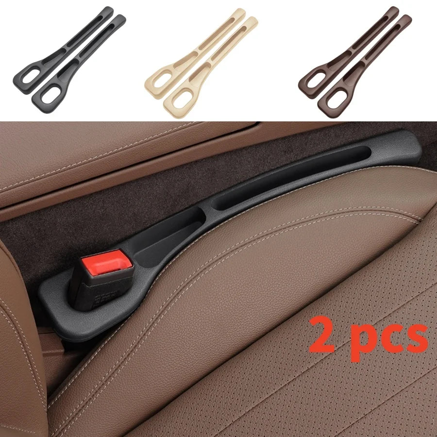 2-Pack Car Seat Gap Filler Organizer – Waterproof PU Leather with Dual Grooves for Extra Storage and Spill Protection