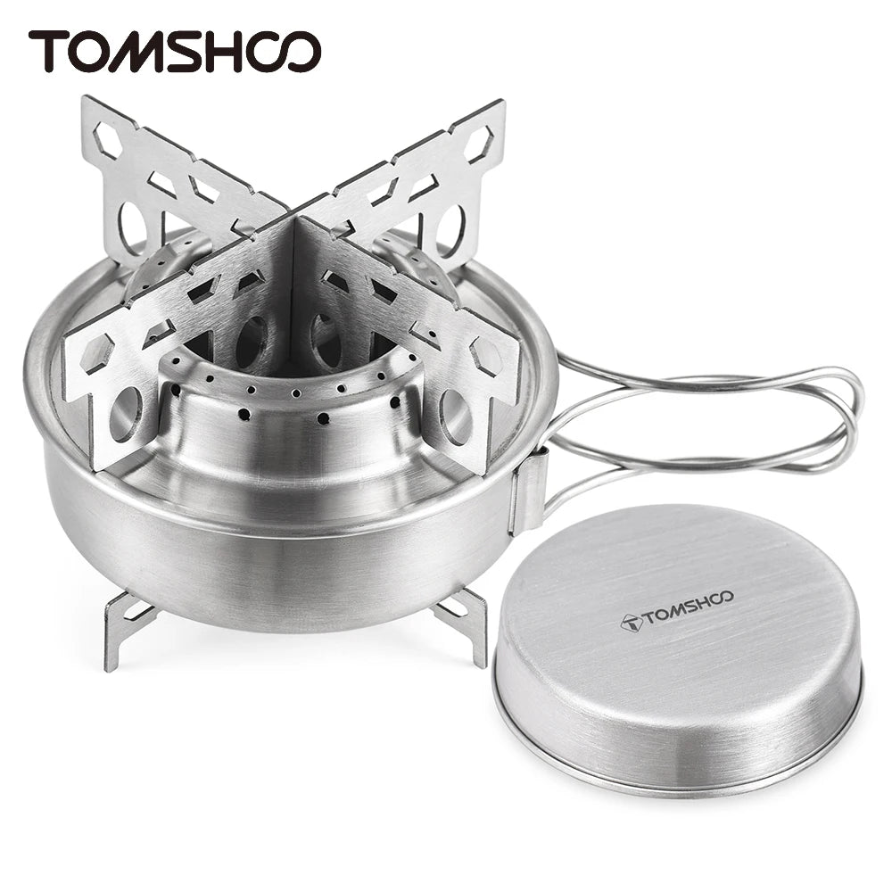 Portable Alcohol Camping Stove - Compact Stainless Steel Burner for Outdoor Cooking