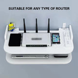 Estante para enrutador WiFi de montaje en pared: organizador de cables oculto y almacenamiento de regletas de enchufes