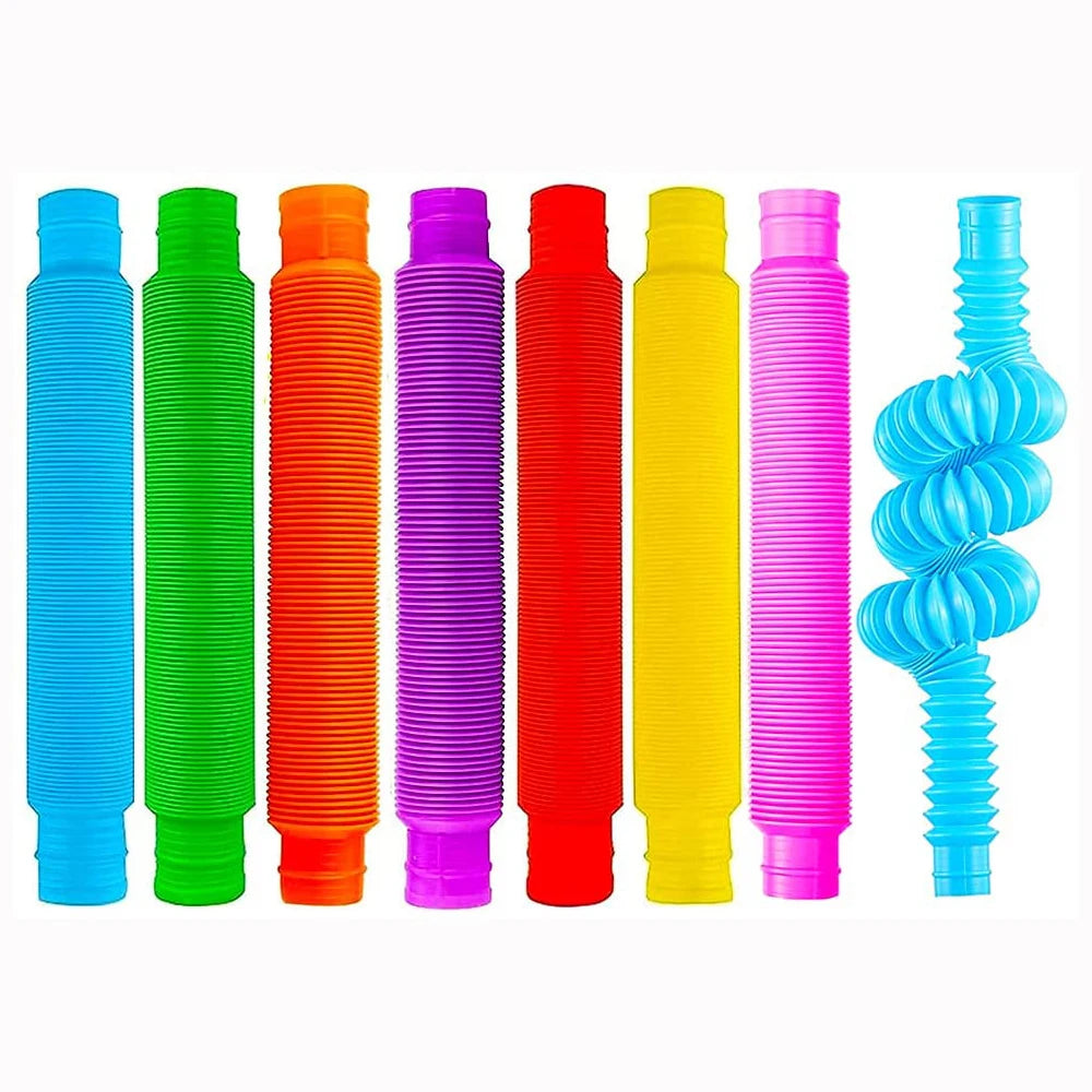 8-Pack Large Pop Tube Fidget Toys for Sensory Play & Stress Relief