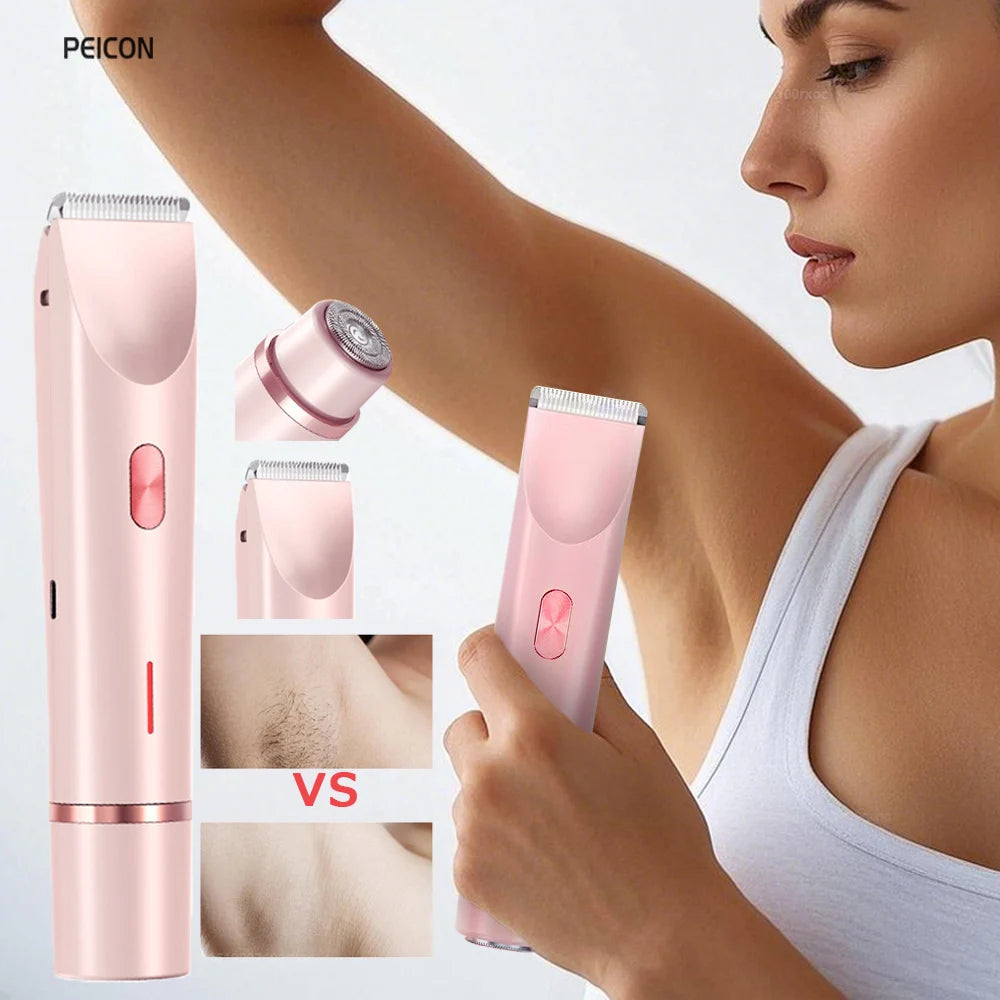 Rechargeable Women's Hair Removal Epilator – 2-in-1 Electric Shaver for Face & Body