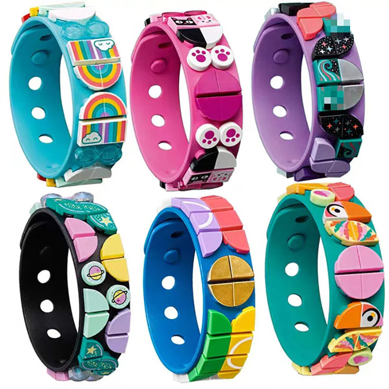 DIY DOTS Silicone Bracelet Building Block Set – Creative Cartoon Wristband Toy for Kids