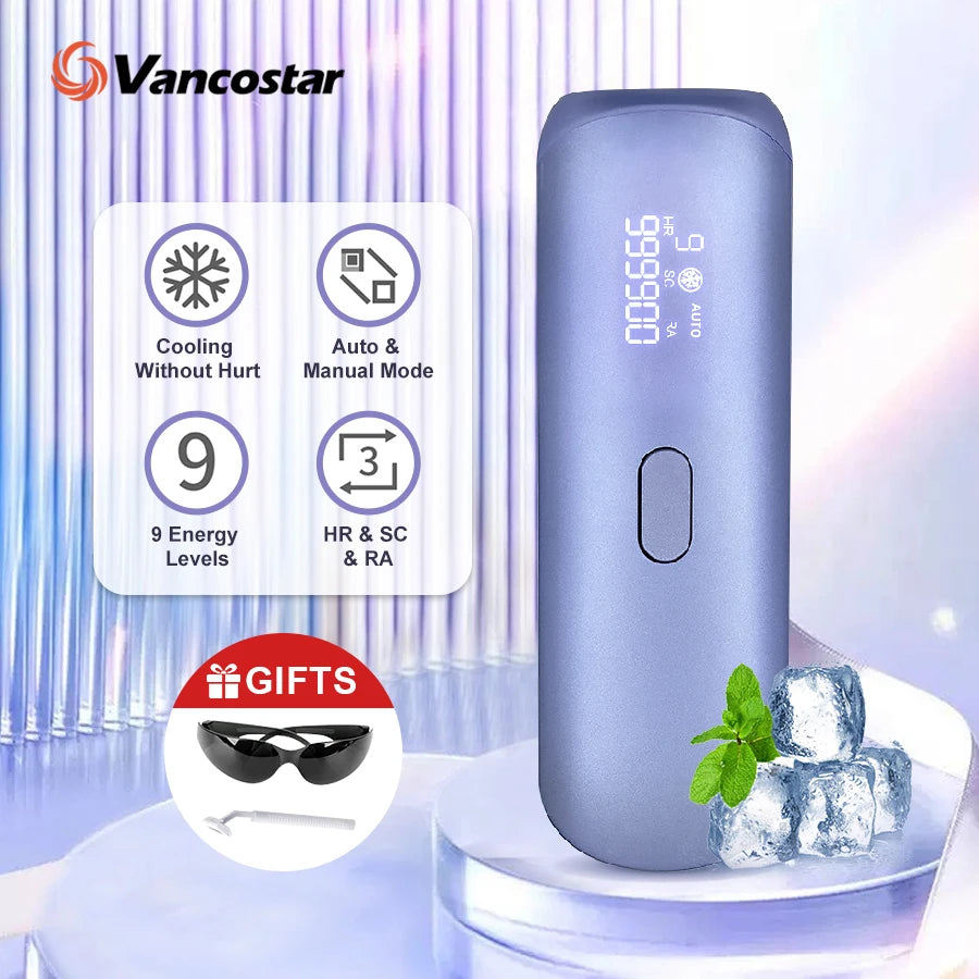 3-in-1 IPL Laser Hair Removal Device with Cooling & Skin Rejuvenation – Permanent Hair Remover for Women & Men