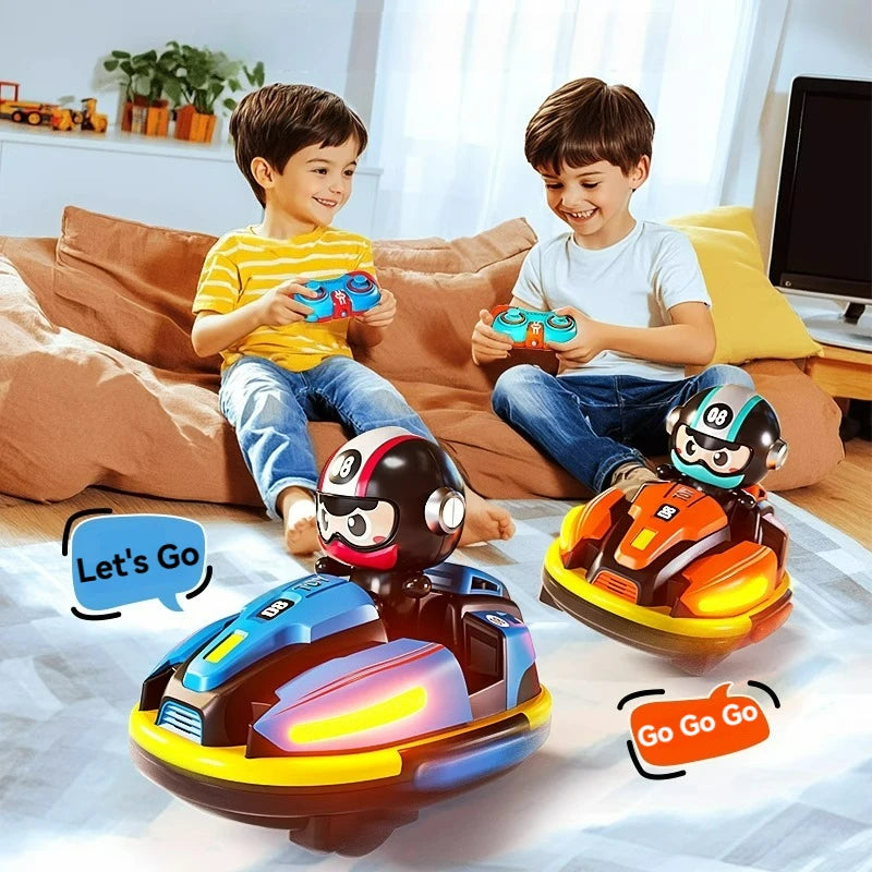 RC Battle Bumper Cars for Kids - Interactive Catapult Toy with Lights & Music