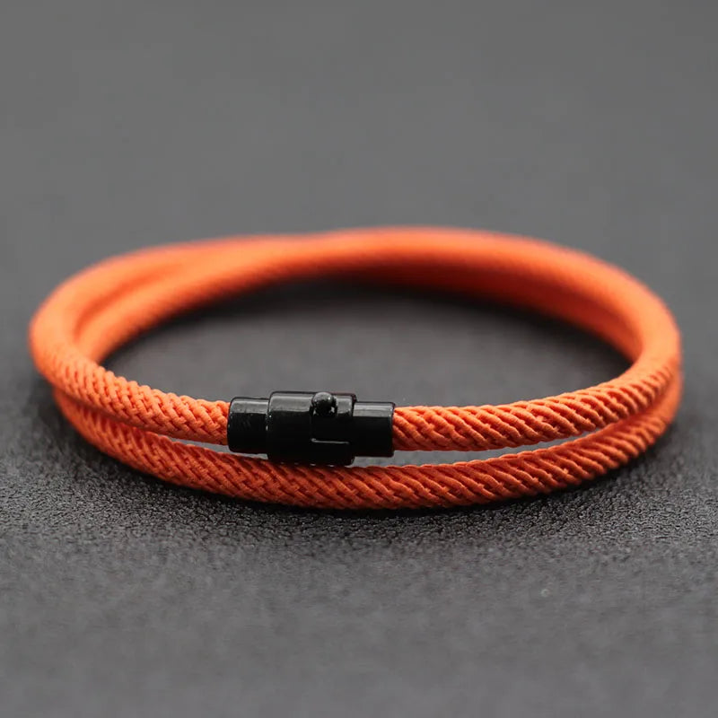Men’s Red Thread Rope Bracelet with Magnetic Clasp – Stylish & Meaningful Accessory