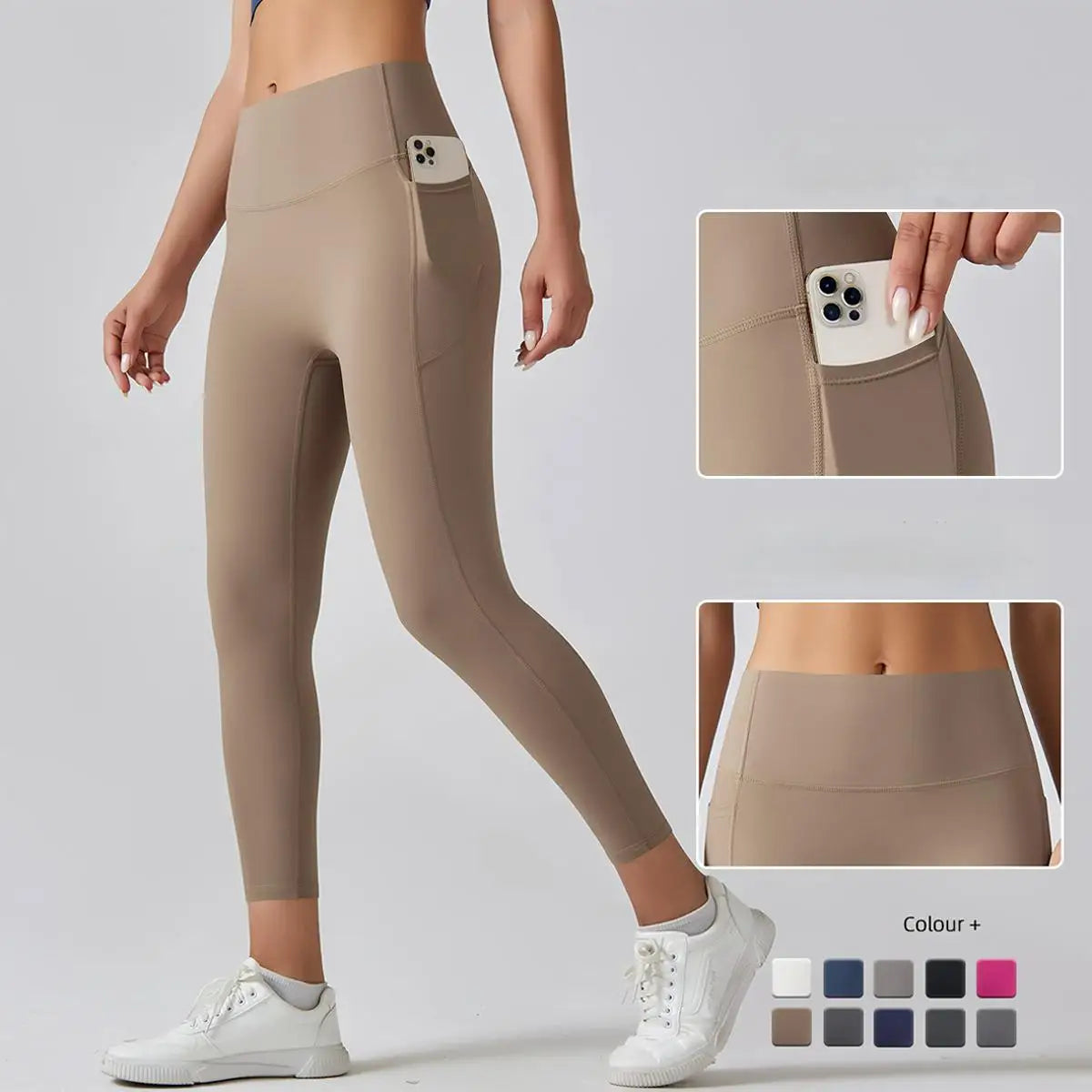 Seamless High-Waist Booty-Lifting Leggings for Women – Stretchy Nylon Tummy Control Pants