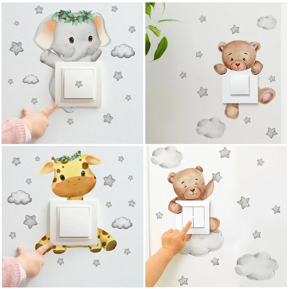 Cute Animal Wall Stickers – Removable PVC Decals for Kids' Rooms, Nursery & Home Decor