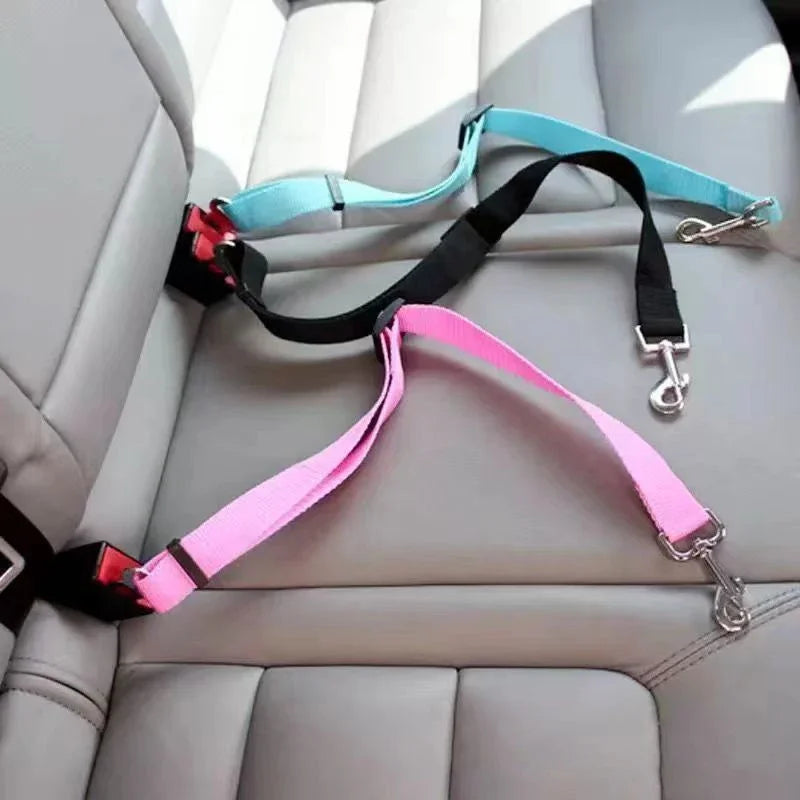 Adjustable Pet Car Seat Belt Harness – Secure & Comfortable Travel Strap for Dogs and Cats