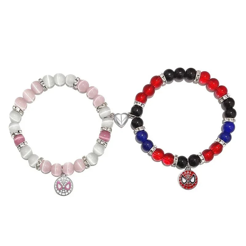 Pulsera para parejas con colgante de gato araña: pulsera magnética a juego para amantes de los gatos