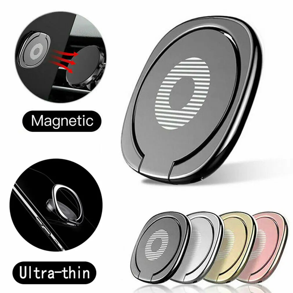 Magnetic Finger Ring Phone Holder – Zinc Alloy, 180° Rotating Stand for Universal Smartphones