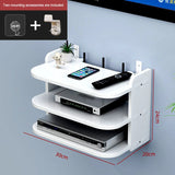 Estante para enrutador WiFi de montaje en pared: organizador de cables oculto y almacenamiento de regletas de enchufes