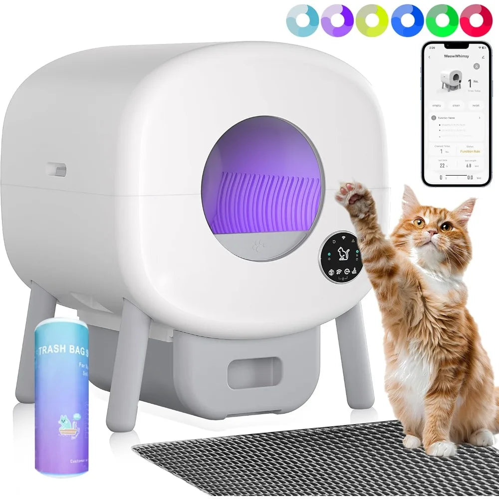 Large Automatic Self-Cleaning Cat Litter Box – App-Controlled & Odor-Free for Multiple Cats