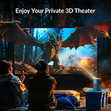 Portable Full HD 1080P Mini Projector with 3D Support, 15,000mAh Battery, and Wi-Fi Connectivity
