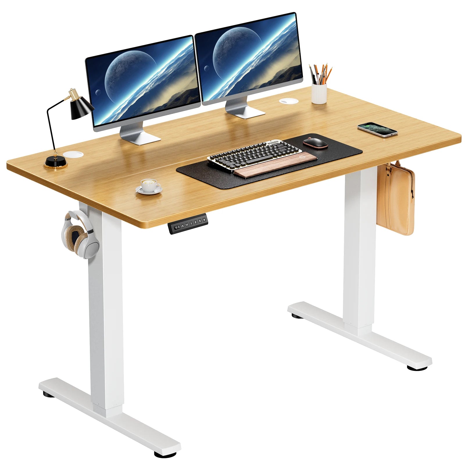 Electric Height Adjustable Office Desk – Ergonomic Standing Desk with Memory Settings & Anti-Collision Technology