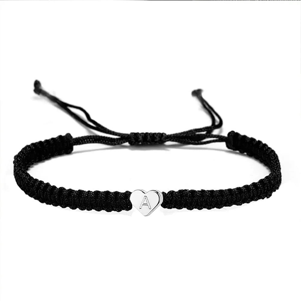 Pulsera personalizada con letra inicial: dije ajustable hecho a mano para hombres y mujeres
