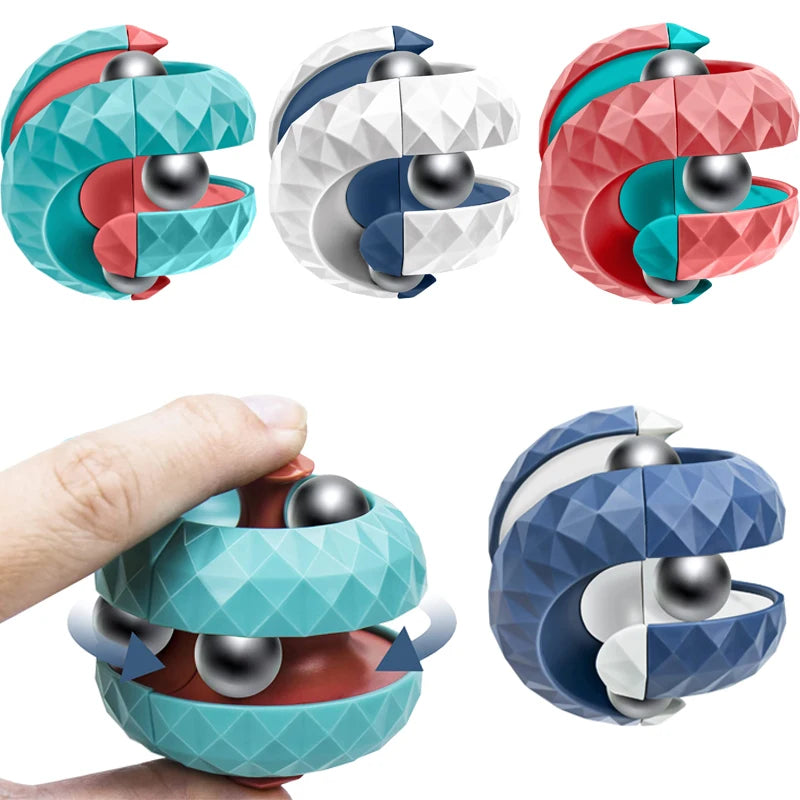 Cubo antiestrés con forma de bola Orbit Ball: juguete sensorial antiestrés para niños y adultos, juguete giratorio para entrenar la concentración
