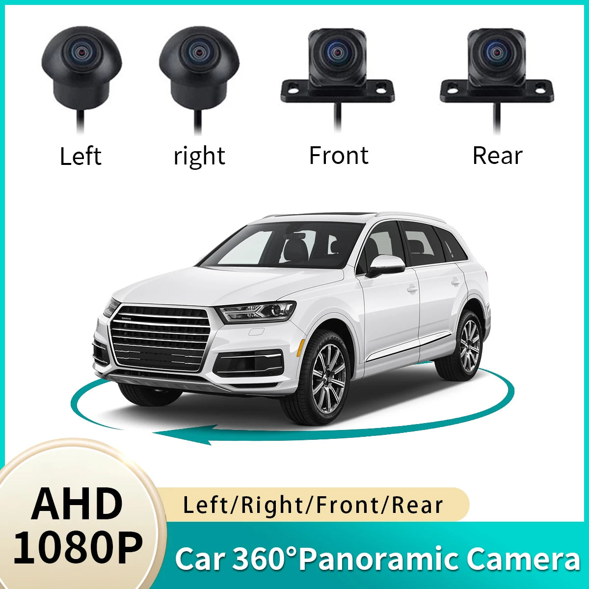 170° Wide Angle Car Backup Camera with 360° Surround View Support