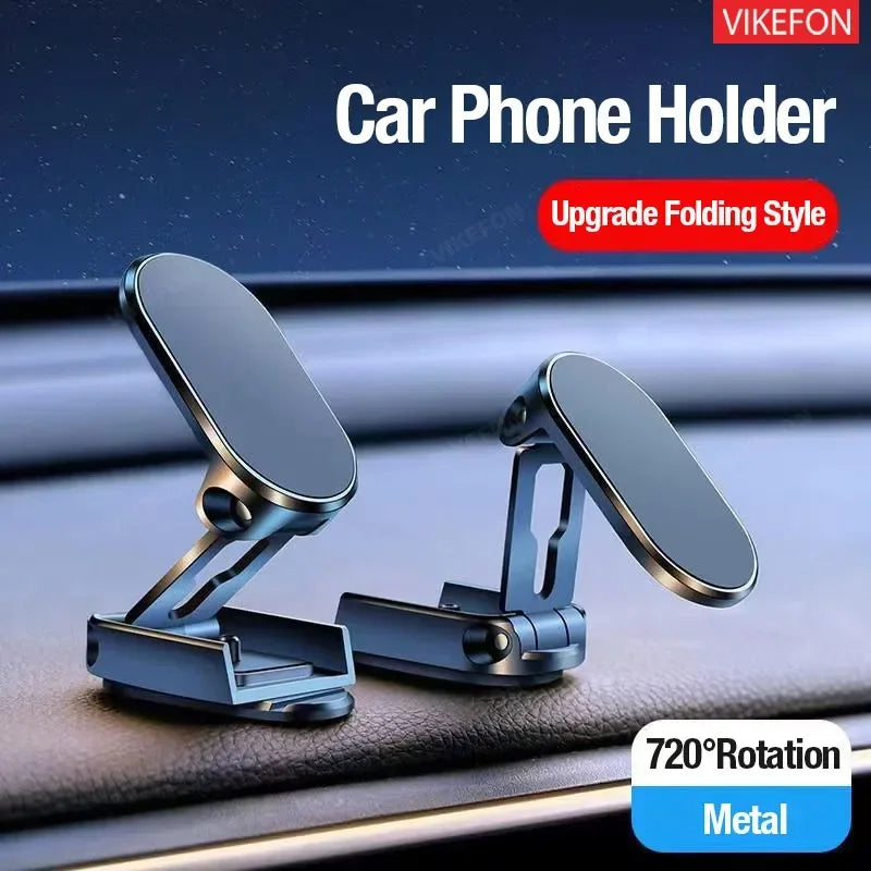 Magnetic Car Phone Holder – 360° Rotating Mount for iPhone, Samsung, Huawei & GPS Devices