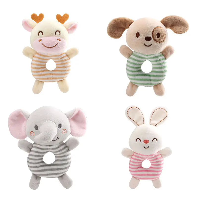 Baby Plush Rattle Toys - Soft Animal Hand Rattles for Newborns to 24 Months