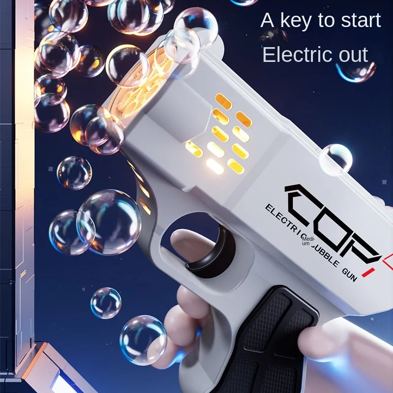 Automatic Bubble Blaster with LED Lights - Outdoor Bubble Machine Toy for Kids