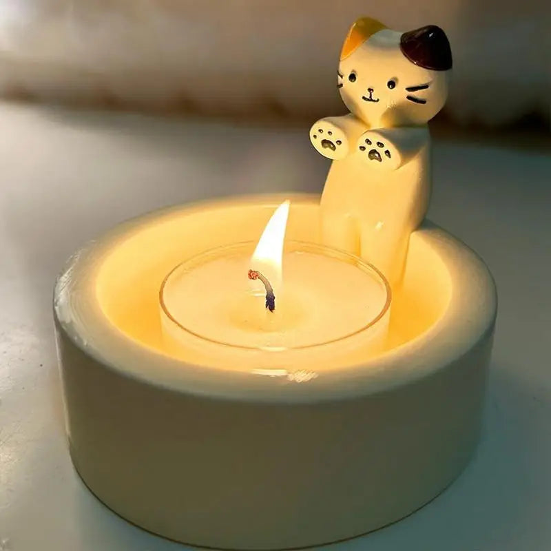 Adorable Kitten Candle Holder – Cute Cat Paw-Warming Aromatherapy Light Holder for Home Décor