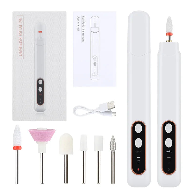 Cordless Electric Manicure Pedicure Kit - Nail File Drill for Home Use