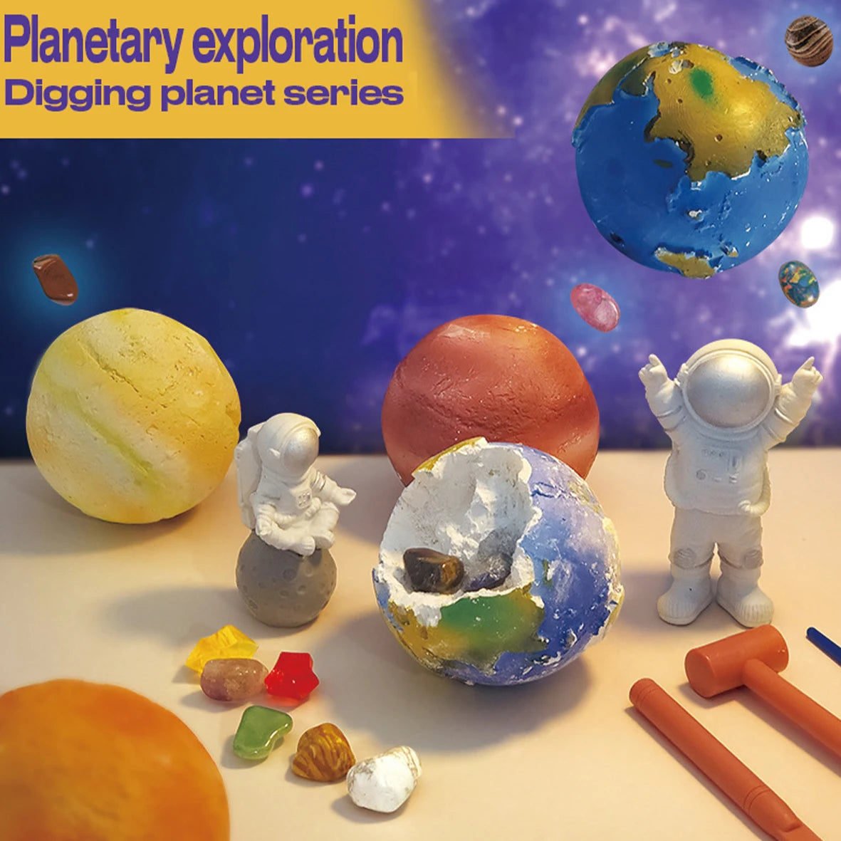 Planet Gem Ore Exploration Digging Kit – Educational Space-Themed Mining Toy for Kids & Teens