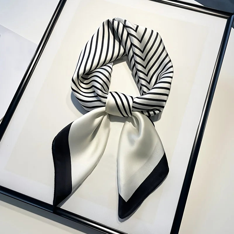 Elegant Striped Polyester Scarf & Shawl for Women – Stylish Accessory for All Seasons