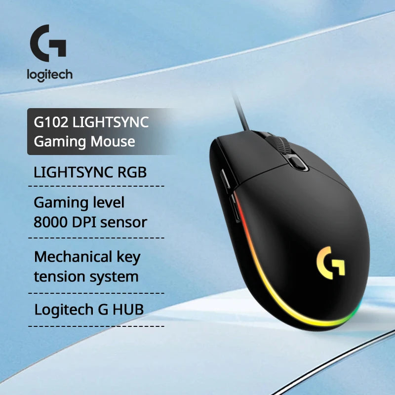 Gaming Mouse with 8000 DPI Sensor and RGB Lighting – Wired Precision Mouse