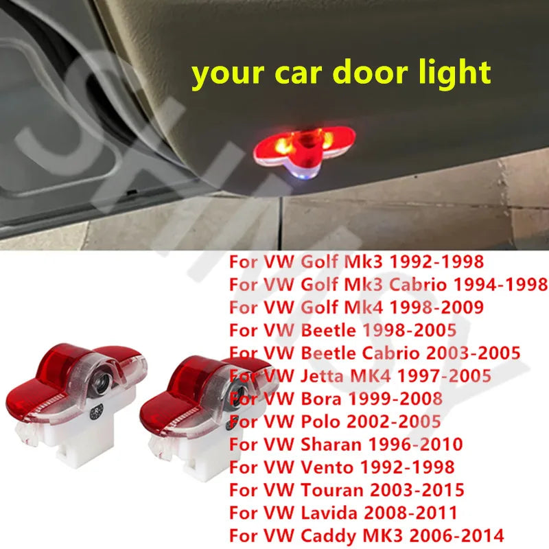 LED Car Door Welcome Lights for VW – High-Brightness Logo Projectors, Easy Plug & Play