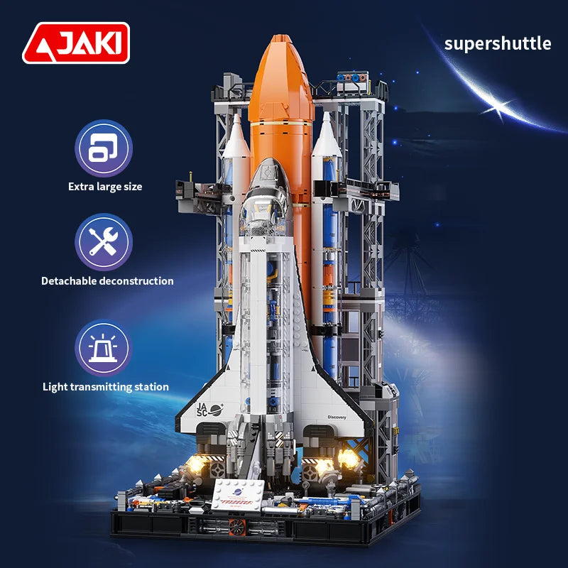 Space Rocket Building Blocks Set – Moon Exploration Shuttle Model Kit