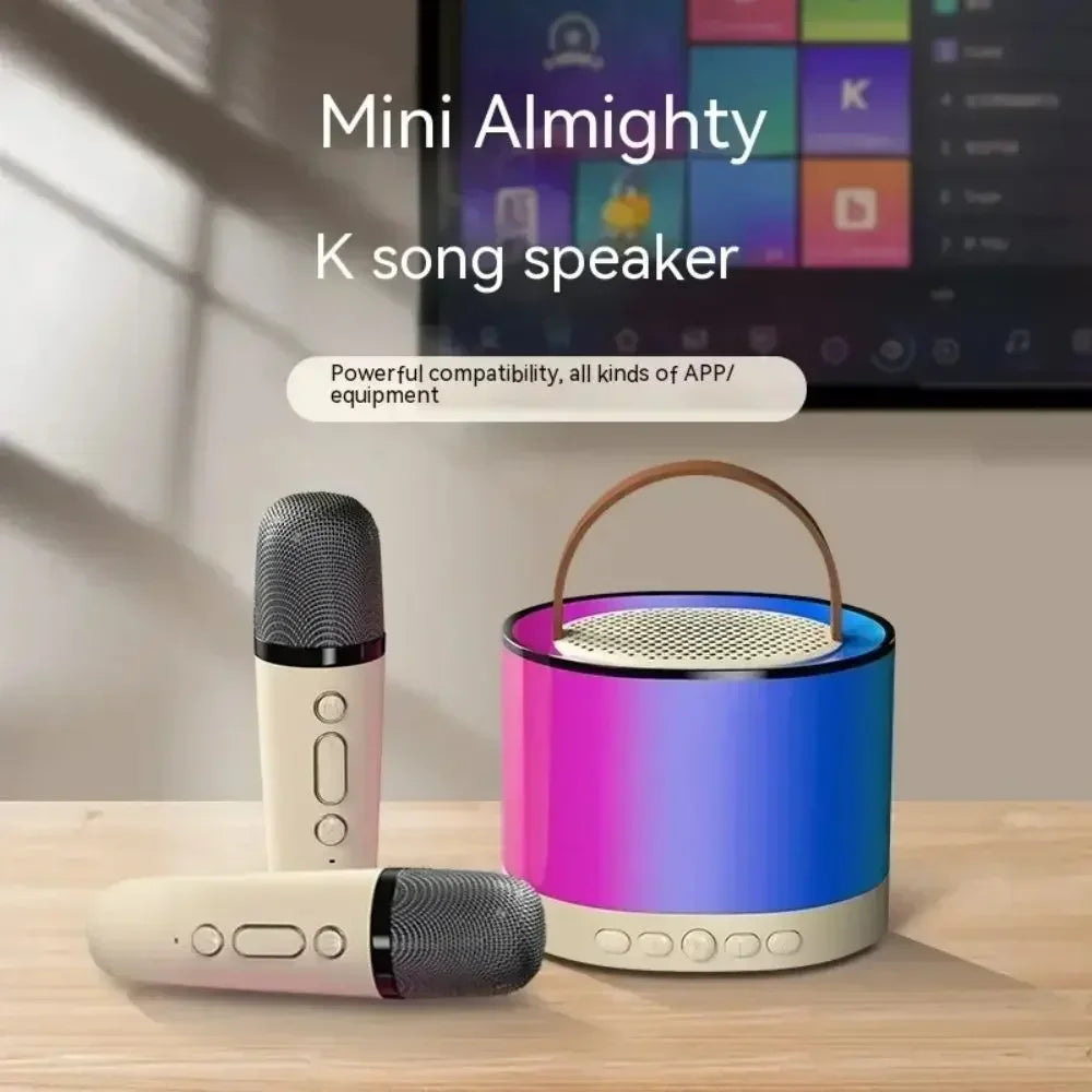 Portable Dual Microphone Bluetooth Karaoke Speaker with RGB Lights