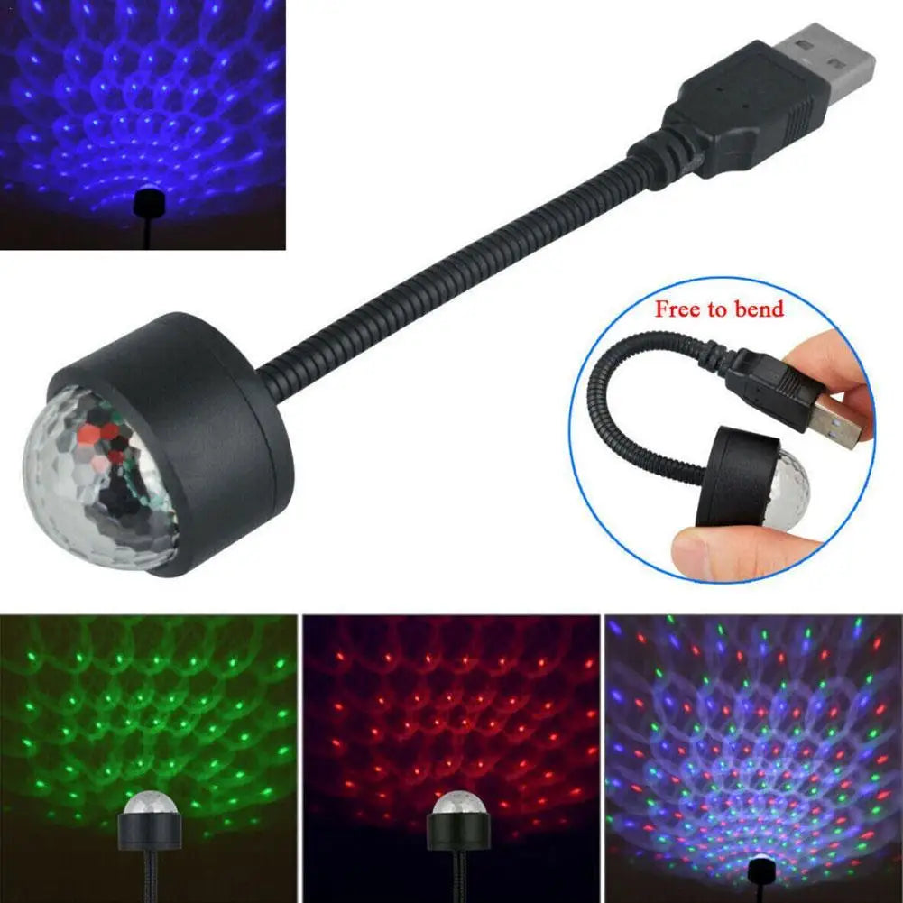 Miniproyector LED de estrellas con USB: luz regulable para el techo del coche y la habitación
