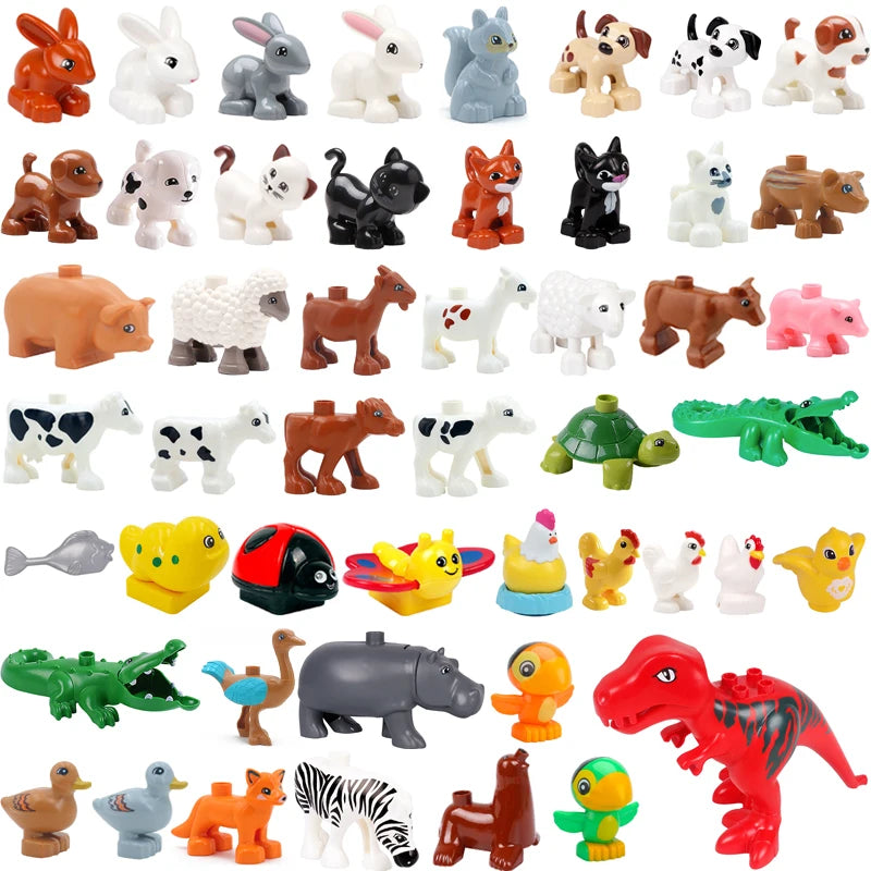 Animal Zoo Building Blocks Set - 100+ DIY Duplo-Compatible Bricks for Creative Play