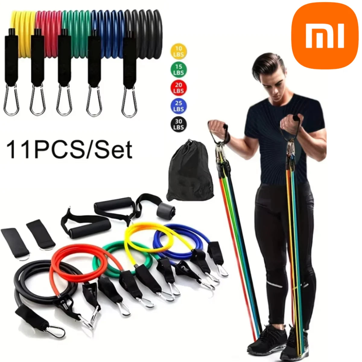 Portable Resistance Band Set for Strength Training