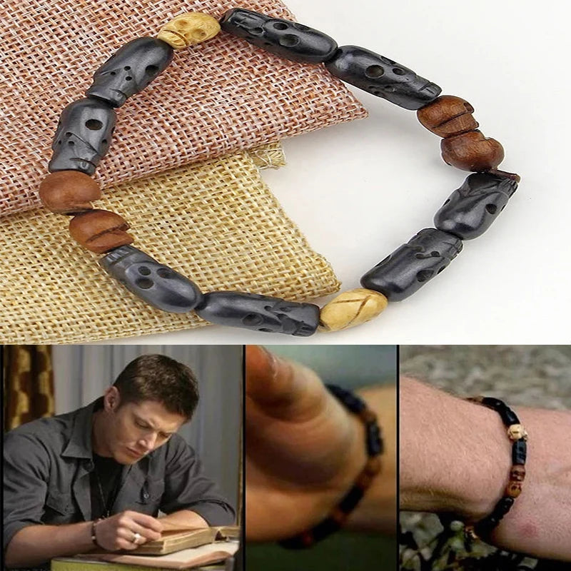 Pulsera de calavera sobrenatural: joyería punk inspirada en Dean Winchester