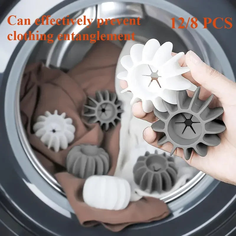 Reusable Silicone Anti-Tangle Laundry Balls for Effective Hair and Lint Removal